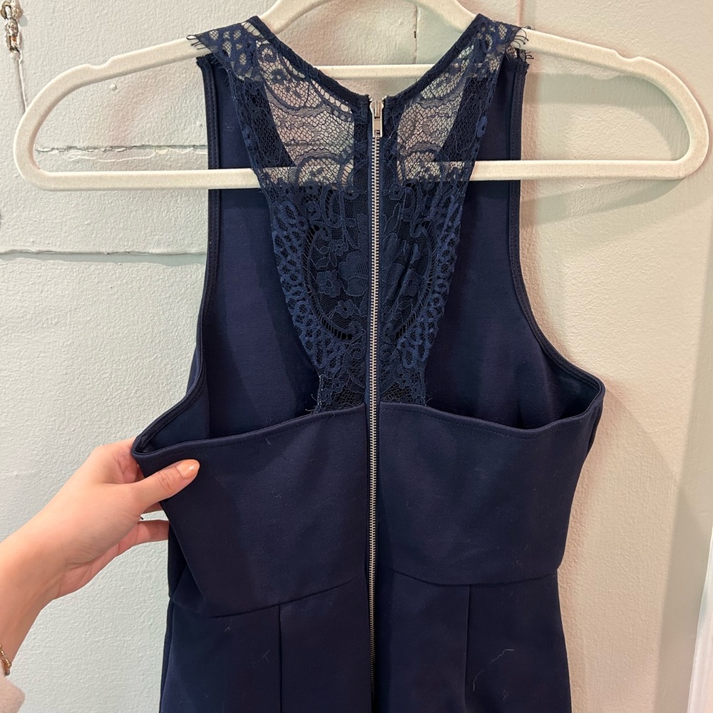 Navy Lace Detail Dress